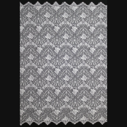 Pizzo Chantilly Filet | Motivo Astratto Naturale e Rose | H 140 cm | FW2997