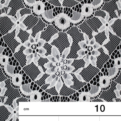 Pizzo Chantilly Filet | Motivo Geometrico ad Archi e Fiori | Doppio Smerlo | H 150 cm | FW3755