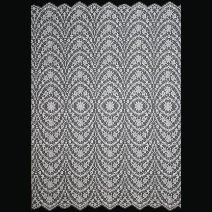 Pizzo Chantilly Filet | Motivo Geometrico ad Archi e Fiori | Doppio Smerlo | H 150 cm | FW3755