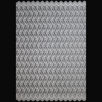 Pizzo Chantilly Filet | Ramage di Foglie a Campo Pieno | Doppio Bordo | H 140 cm | FW3506