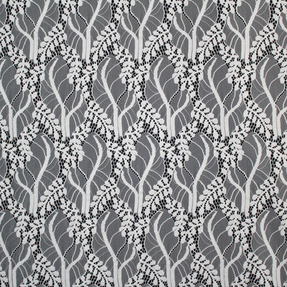 Pizzo Chantilly Filet | Ramage di Foglie a Campo Pieno | Doppio Bordo | H 140 cm | FW3506