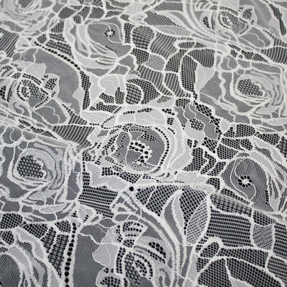Pizzo Chantilly Filet | Rose Grandi | Doppio Smerlo | H 140 cm | FW3505