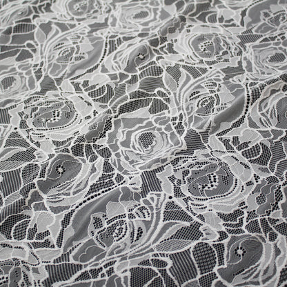 Pizzo Chantilly Filet | Rose Grandi | Doppio Smerlo | H 140 cm | FW3505