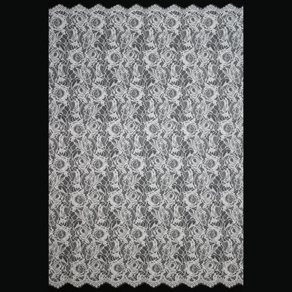 Pizzo Chantilly Filet | Rose Grandi | Doppio Smerlo | H 140 cm | FW3505