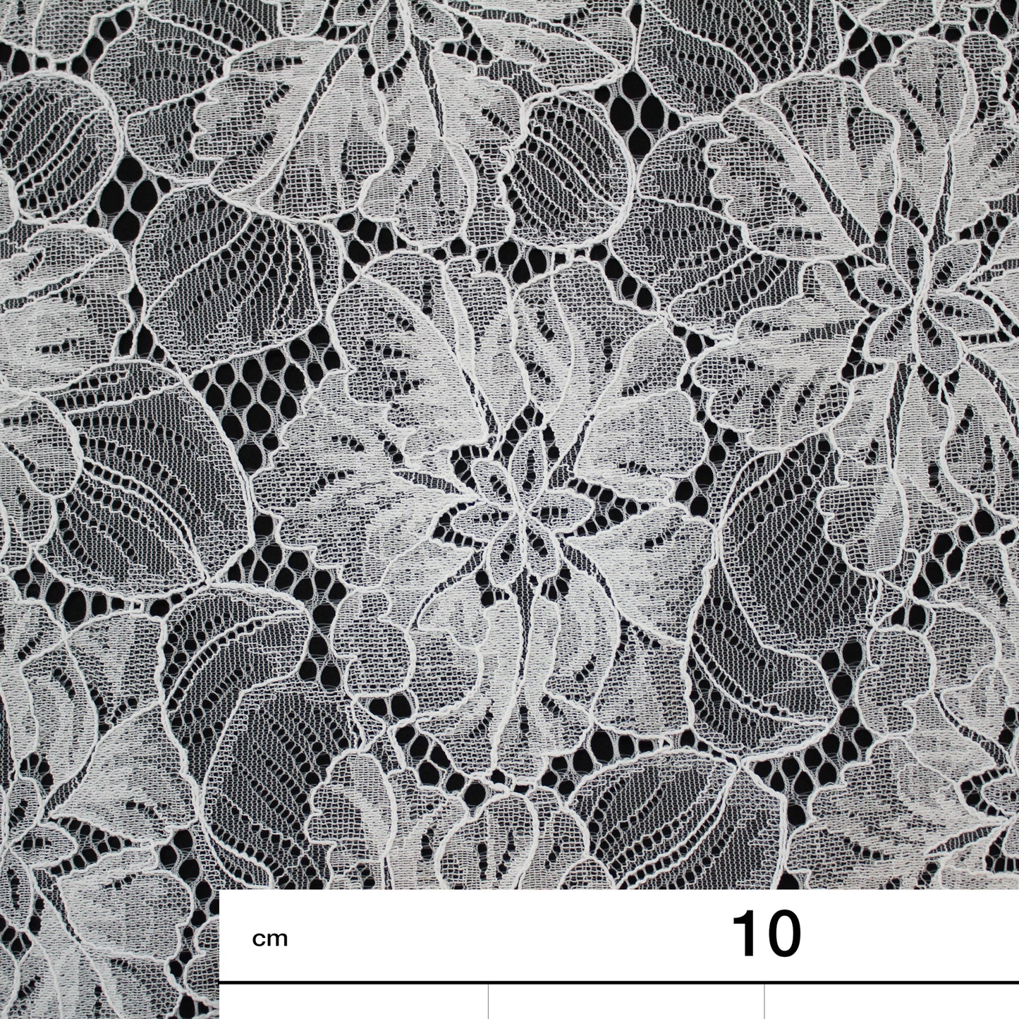 Pizzo Chantilly | Fiori Grandi a Campo | Doppio Smerlo | H 140 cm | FW3694