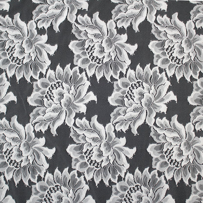 Chantilly Lace | Large Floral Motifs | Double Scalloped Edge | H 150 cm | FW4279