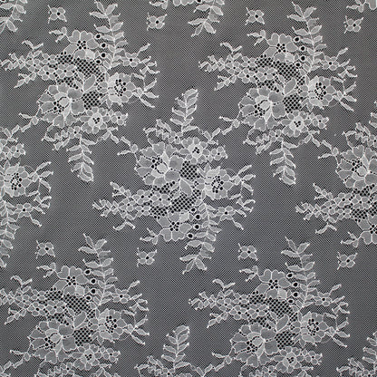 Pizzo Chantilly | Mazzi di Fiori Sparsi | Doppio Bordo Floreale | H 130-135 cm | FW3164
