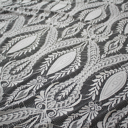 Pizzo Chantilly | Motivo Arabesco | Doppio Smerlo | H 140 cm | FW3484