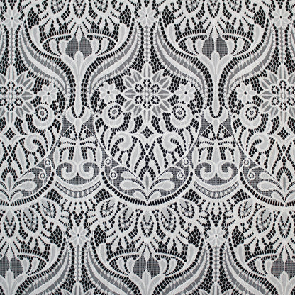 Pizzo Chantilly | Motivo Arabesco e Fiori a Stella | Doppio Smerlo | H 150 cm | FW3754