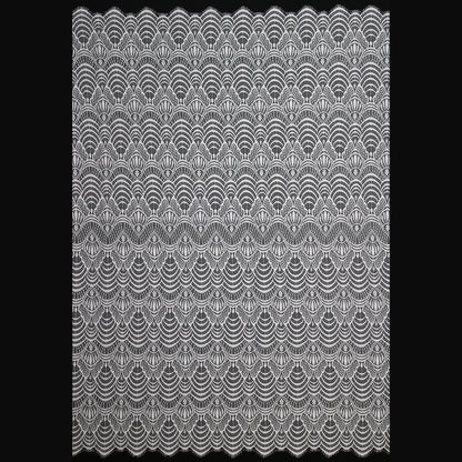 Pizzo Chantilly | Motivo Astratto ad Archi | Doppio Smerlo | H 140 cm | FW2995
