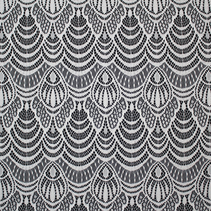 Pizzo Chantilly | Motivo Astratto ad Archi | Doppio Smerlo | H 140 cm | FW2995