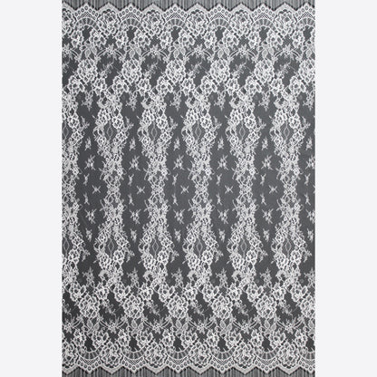 Pizzo Chantilly | Motivo Floreale a Bande Verticali | Doppio Bordo Alto Arabesco | H 150 cm | FW2483
