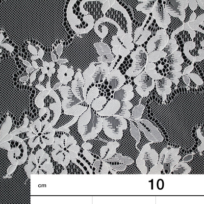 Pizzo Chantilly | Motivo Floreale | Doppio Bordo Alto di Ramage di Fiori | H 100 cm | FW2247/A