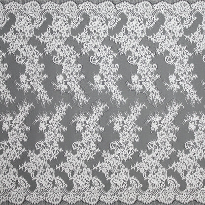 Pizzo Chantilly | Motivo Floreale | Doppio Bordo Alto di Ramage di Fiori | H 100 cm | FW2247/A