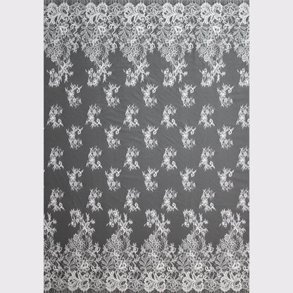 Pizzo Chantilly | Motivo Floreale | Doppio Bordo Alto Ramage di Fiori | H 150 cm | FW1596