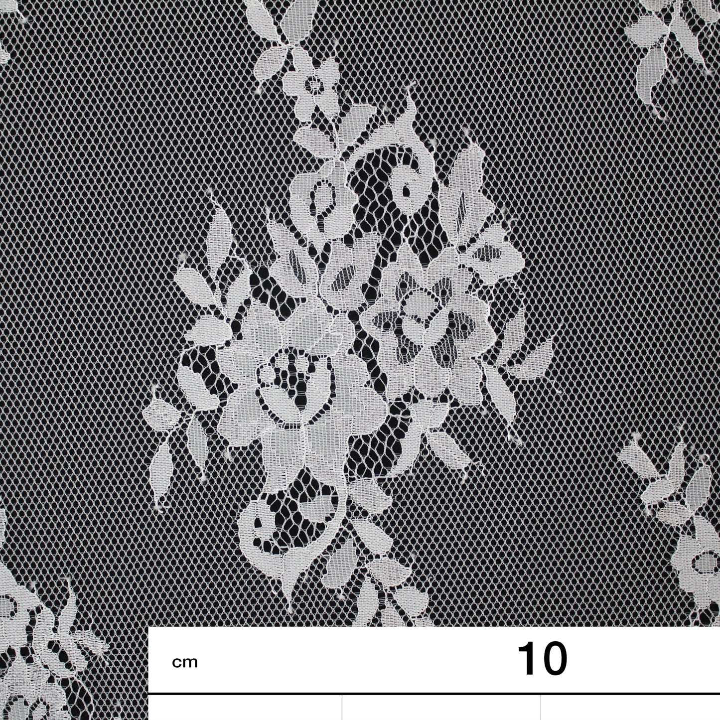 Pizzo Chantilly | Motivo Floreale | Doppio Bordo Alto Ramage di Fiori e Paisley | H 140 cm | FW2313