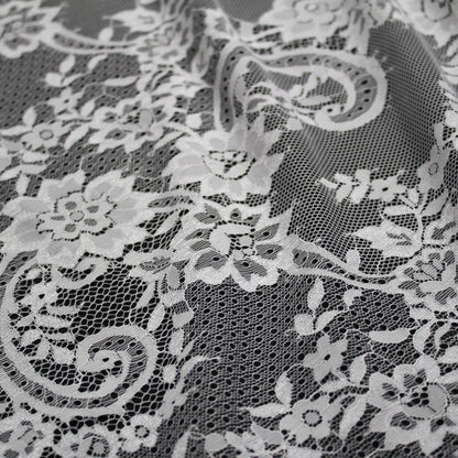 Pizzo Chantilly | Motivo Floreale | Doppio Bordo Alto Ramage di Fiori e Paisley | H 140 cm | FW2313