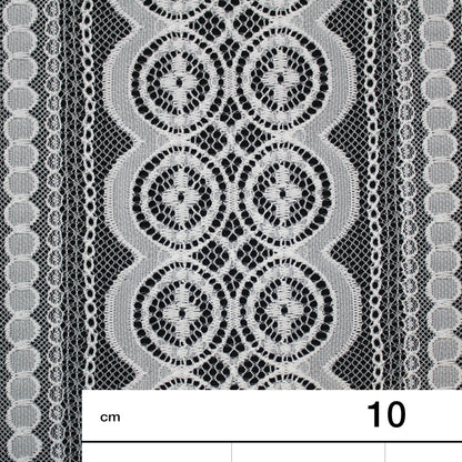 Pizzo Chantilly | Motivo Geometrico a Bande Verticali | Doppio Smerlo | H 140 cm | FW3485