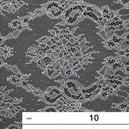 Pizzo Chantilly Ombré | Motivo Arabesco e Intrecci di Fiori | Senza Bordo | H 145-150 cm | FW4111