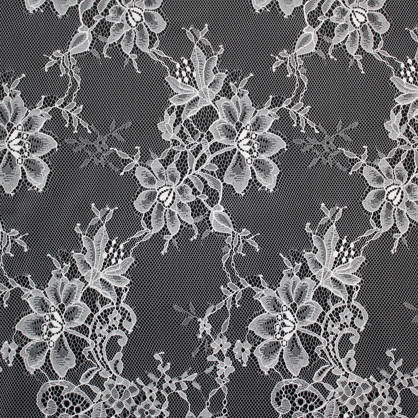 Pizzo Chantilly Ombré | Fiori a Campo Pieno | Doppio Bordo Floreale e Paisley Medio | H 150 cm | FW4195