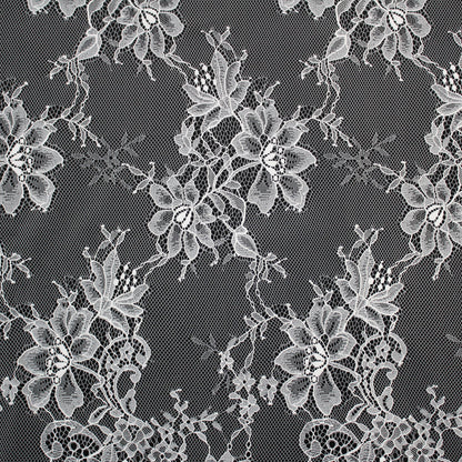 Pizzo Chantilly Ombré | Fiori a Campo Pieno | Doppio Bordo Floreale e Paisley Medio | H 150 cm | FW4195
