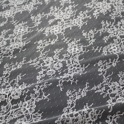 Pizzo Chantilly Ombré | Mazzi di Fiori | Doppio Bordo Medio con Paisley e Fiori | H 150 cm | FW4264
