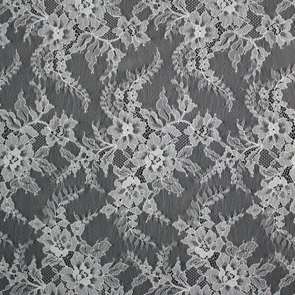 Pizzo Chantilly Ombré | Tralci di Fiori a Campo Pieno | Doppio Bordo con Motivo Floreale e Paisley Medio | H 150 cm | FW2040