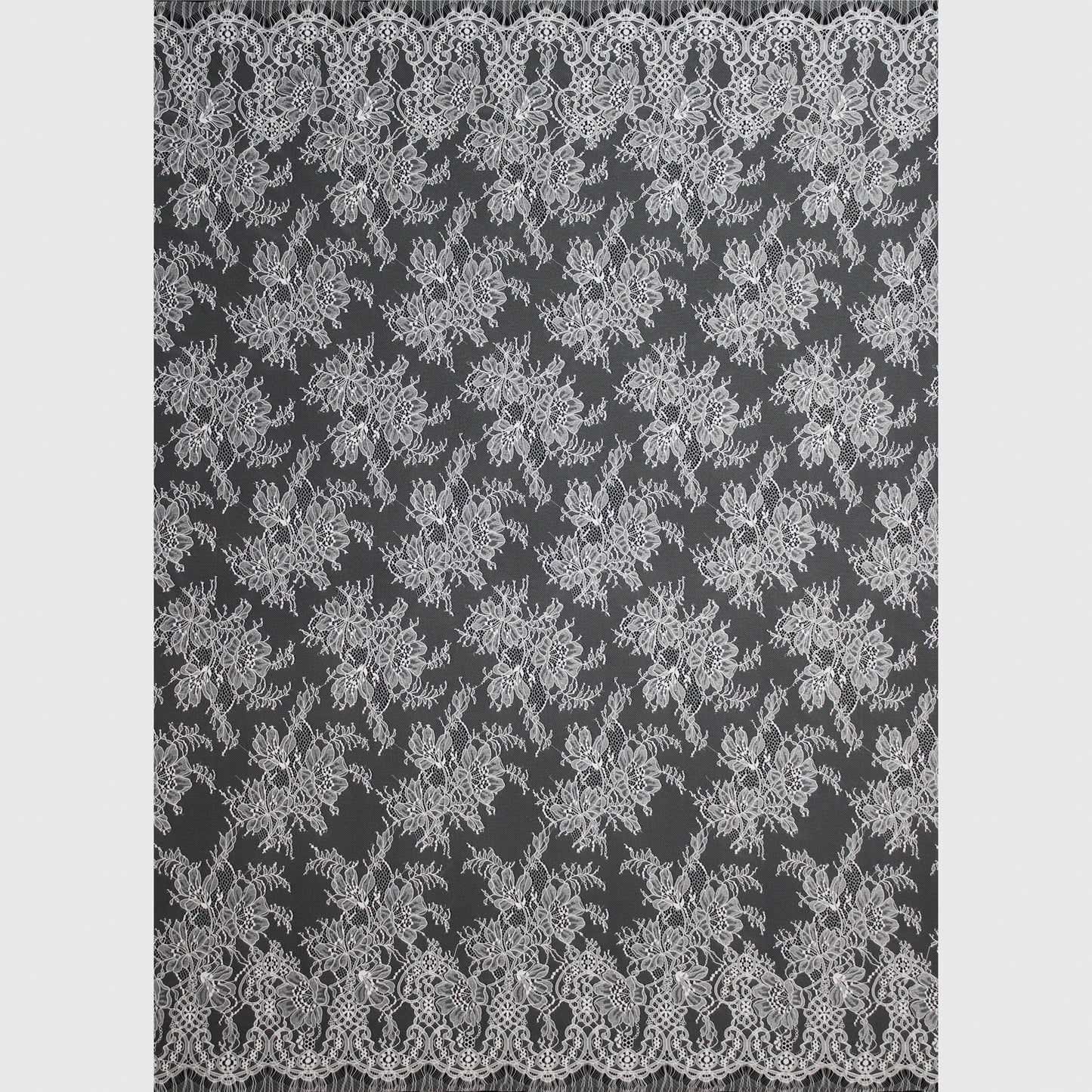 Ombré Chantilly Lace | Floral Trio Motif | Double High Floral and Paisley Border | H 150 cm | FW4273