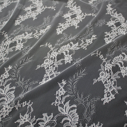 Pizzo Chantilly | Ramage di Fiori | Doppio Bordo Alto | H 150 cm | FW4266