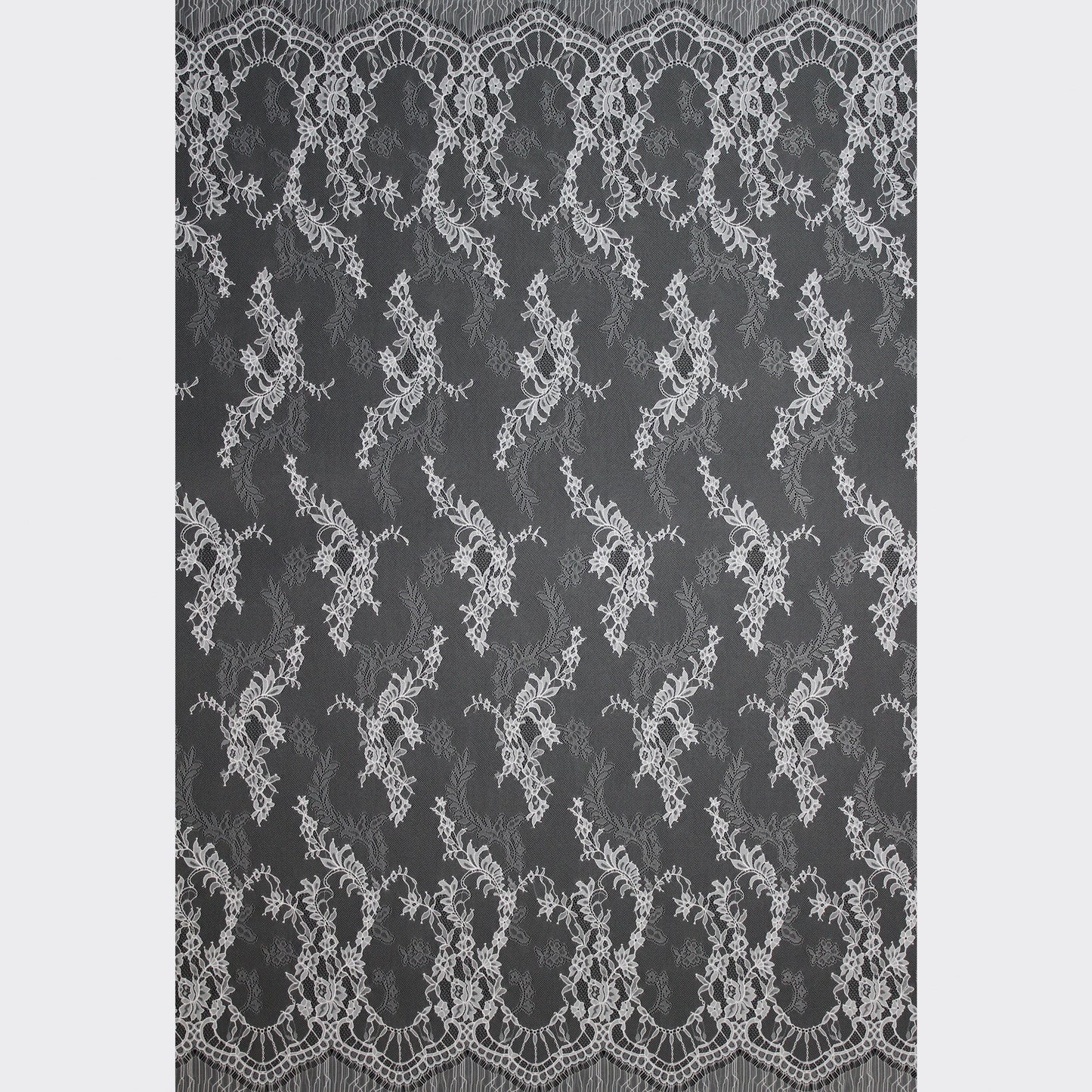 Pizzo Chantilly | Ramage di Fiori | Doppio Bordo Alto | H 150 cm | FW4266