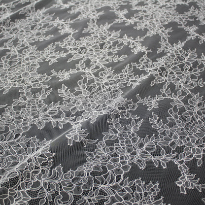 Pizzo Chantilly | Tralci di Fiori | Doppio Bordo Floreale e Paisley | H 150 cm | FW4268