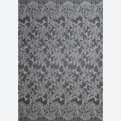 Pizzo Chantilly | Tralci di Fiori | Doppio Bordo Floreale e Paisley | H 150 cm | FW4268