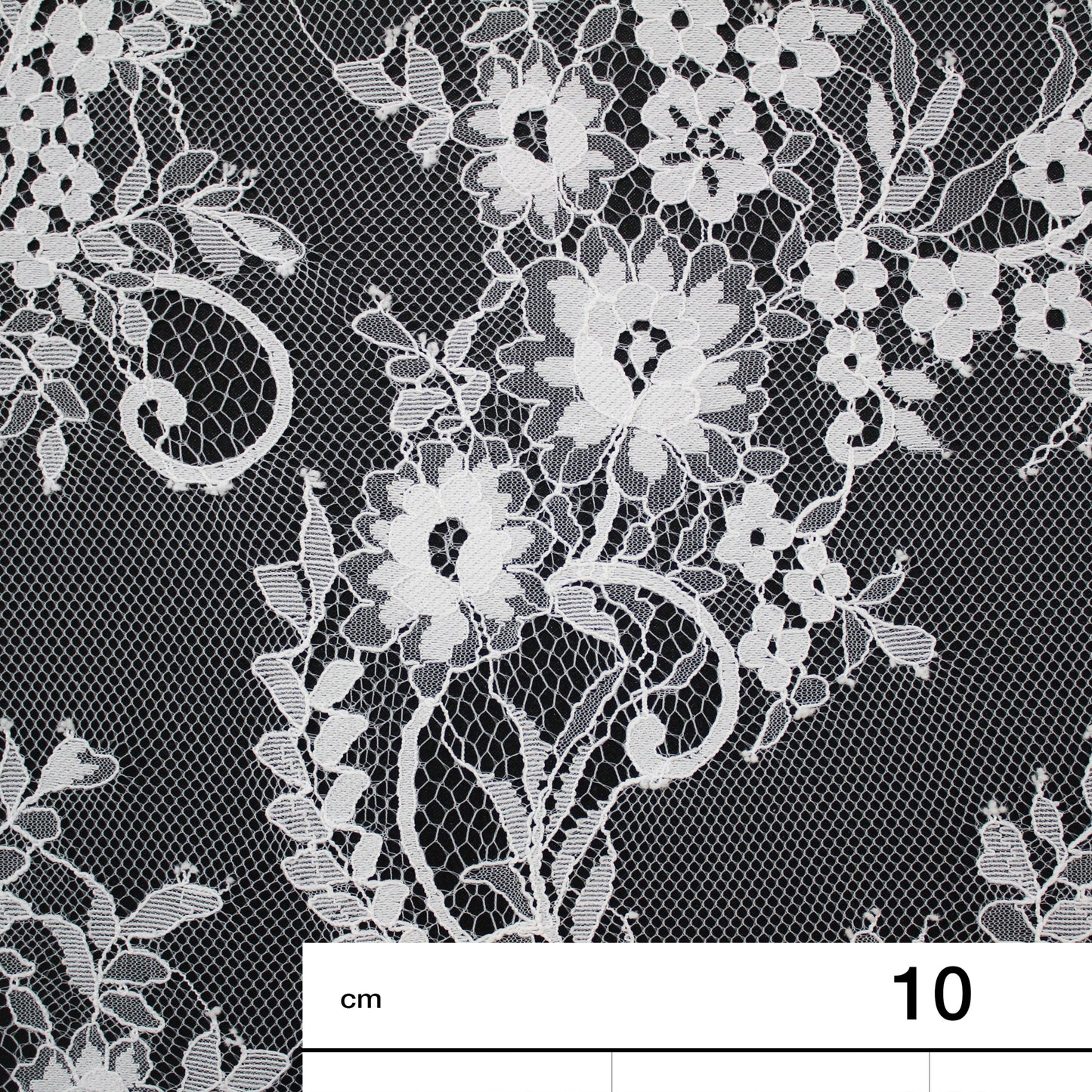 Pizzo Chantilly | Tralci di Fiori | Doppio Bordo Ramage Floreale e Paisley | H 150 cm | FW4262