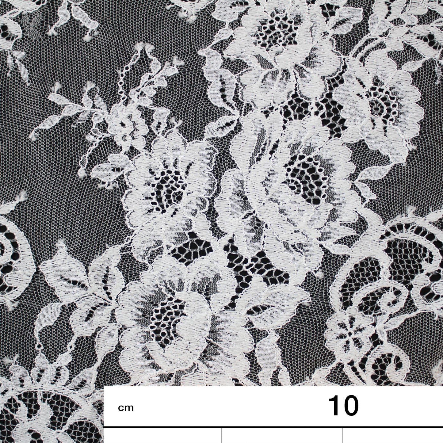Pizzo Chantilly | Tralci di Fiori | Doppio Bordo Alto Floreale e Paisley | H 140 cm | FW1349