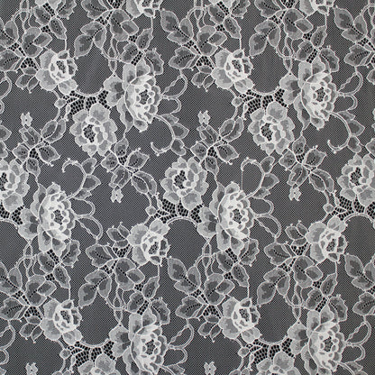 Pizzo Chantilly | Tralci di Fiori e Rose | Doppio Smerlo | H 150 cm | FW4156