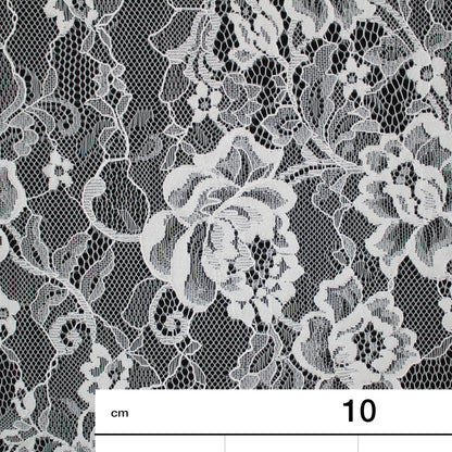 Pizzo Chantilly | Tralci di Rose e Fiori | Doppio Smerlo | H 150 cm | FW4194