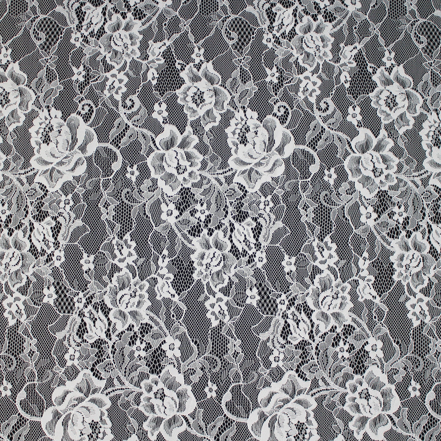 Pizzo Chantilly | Tralci di Rose e Fiori | Doppio Smerlo | H 150 cm | FW4194