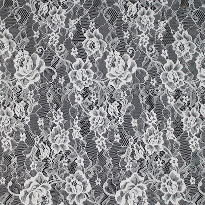 Pizzo Chantilly | Tralci di Rose e Fiori | Doppio Smerlo | H 150 cm | FW4194