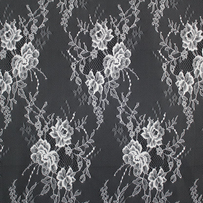 Chantilly Lace | Floral Trio Motif | Double Medium Floral and Paisley Border | H 150 cm | FW4271