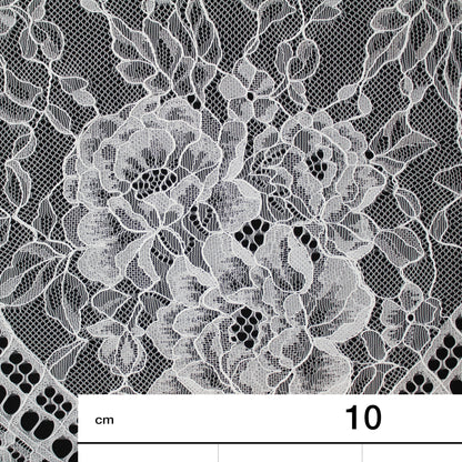 Pizzo Chantilly | Tris di Fiori Grandi | Doppio Smerlo Alto Arabesco | H 140 cm | FW3696