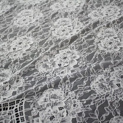 Pizzo Chantilly | Tris di Fiori Grandi | Doppio Smerlo Alto Arabesco | H 140 cm | FW3696
