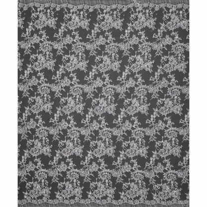Pizzo Francese Alta Moda | Pizzo Ombré Ricamato Sposa con Strass, Corallini, Paillettes, Fiori, Paisley e Doppio Smerlo | FRI641