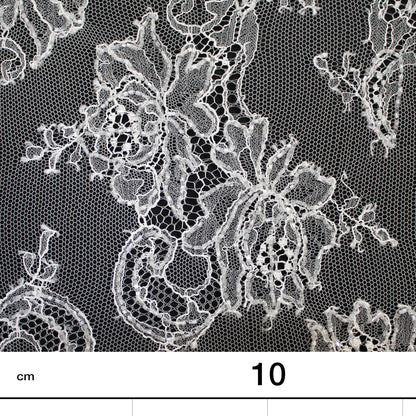 Haute Couture French Lace | Bridal All-Over Embroidered Lace with Seed Beads, Floral Bouquets, Paisley & Double Border | FRI1752