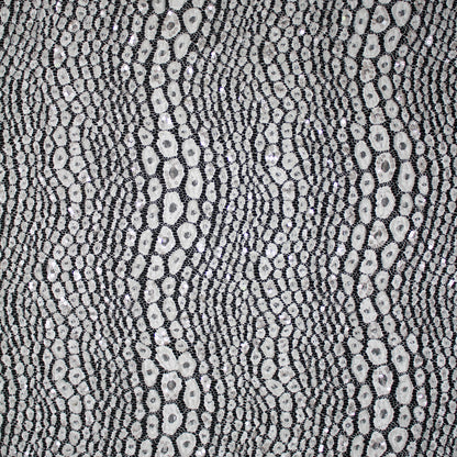 Haute Couture French Lace | Bridal All-Over Embroidered Lace with Sequins, Seed Beads, Animalier Spots, Reptilian Scale Motifs & Double Scallop | FRI3534