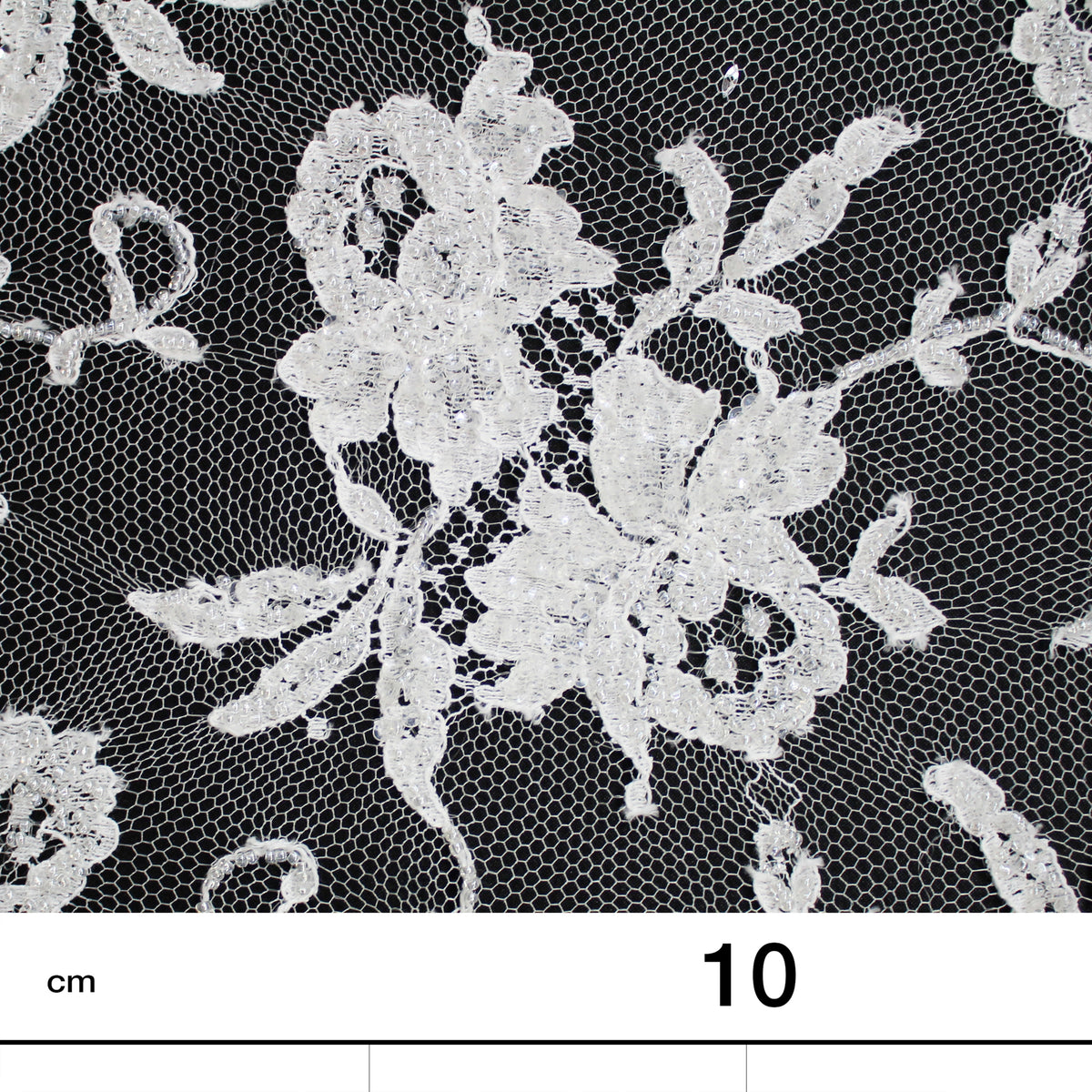 Haute Couture French Lace | Bridal All-Over Embroidered Lace with Floral Sprays, Paisley, Bouquets & Double Border | FRI1343
