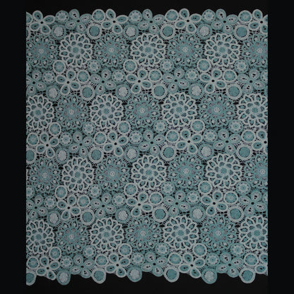 Macramé Lace | Rosette Flowers and Abstract Geometric Pattern | Bicolor