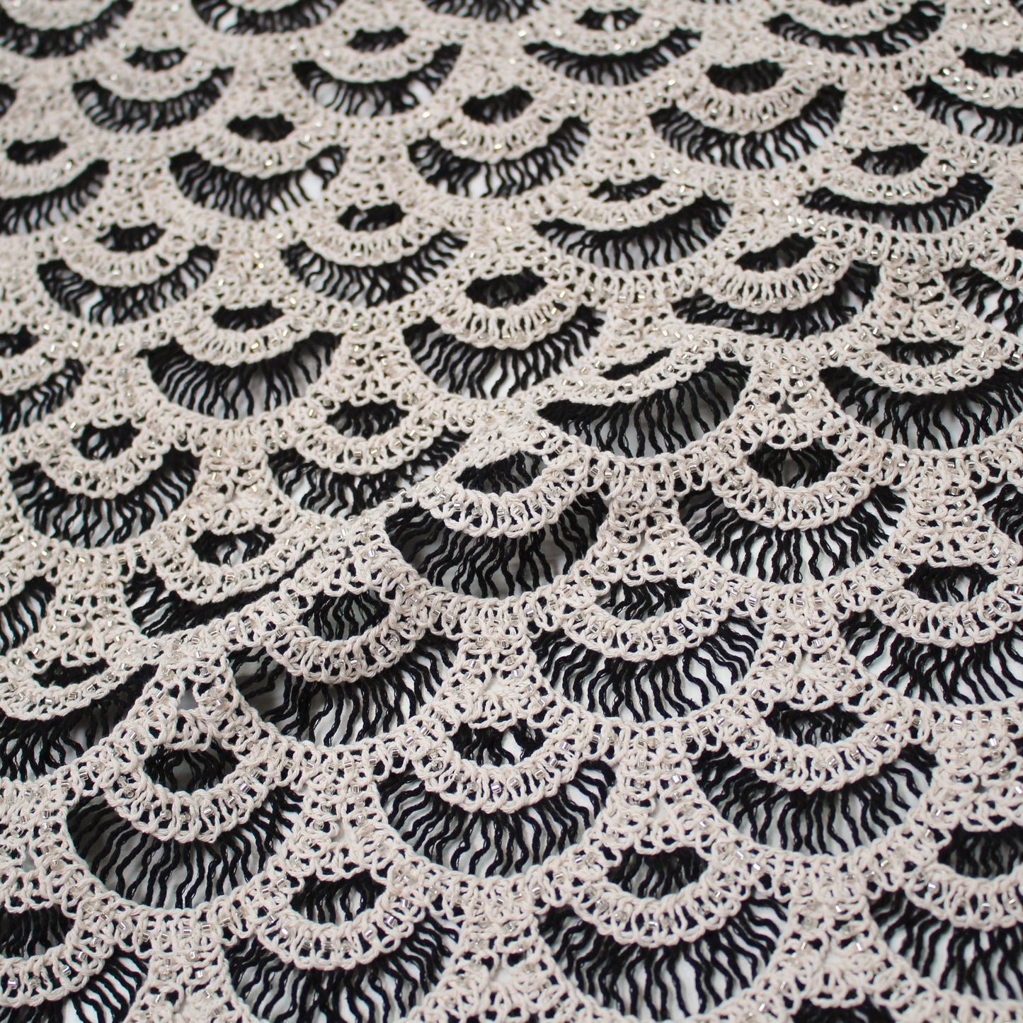 Macramé Lace | Abstract Geometric Circles, Arches, and Fan Pattern