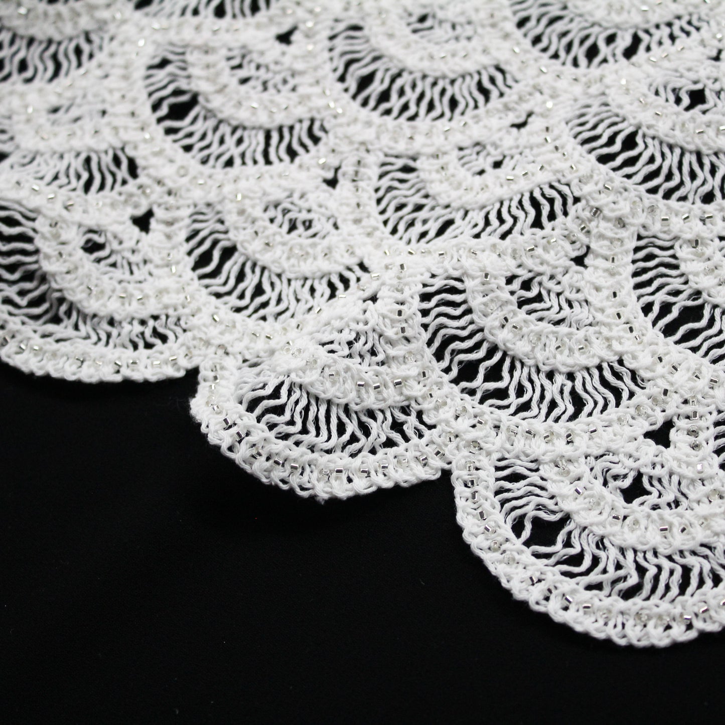 Macramé Lace | Abstract Geometric Circles, Arches, and Fan Pattern