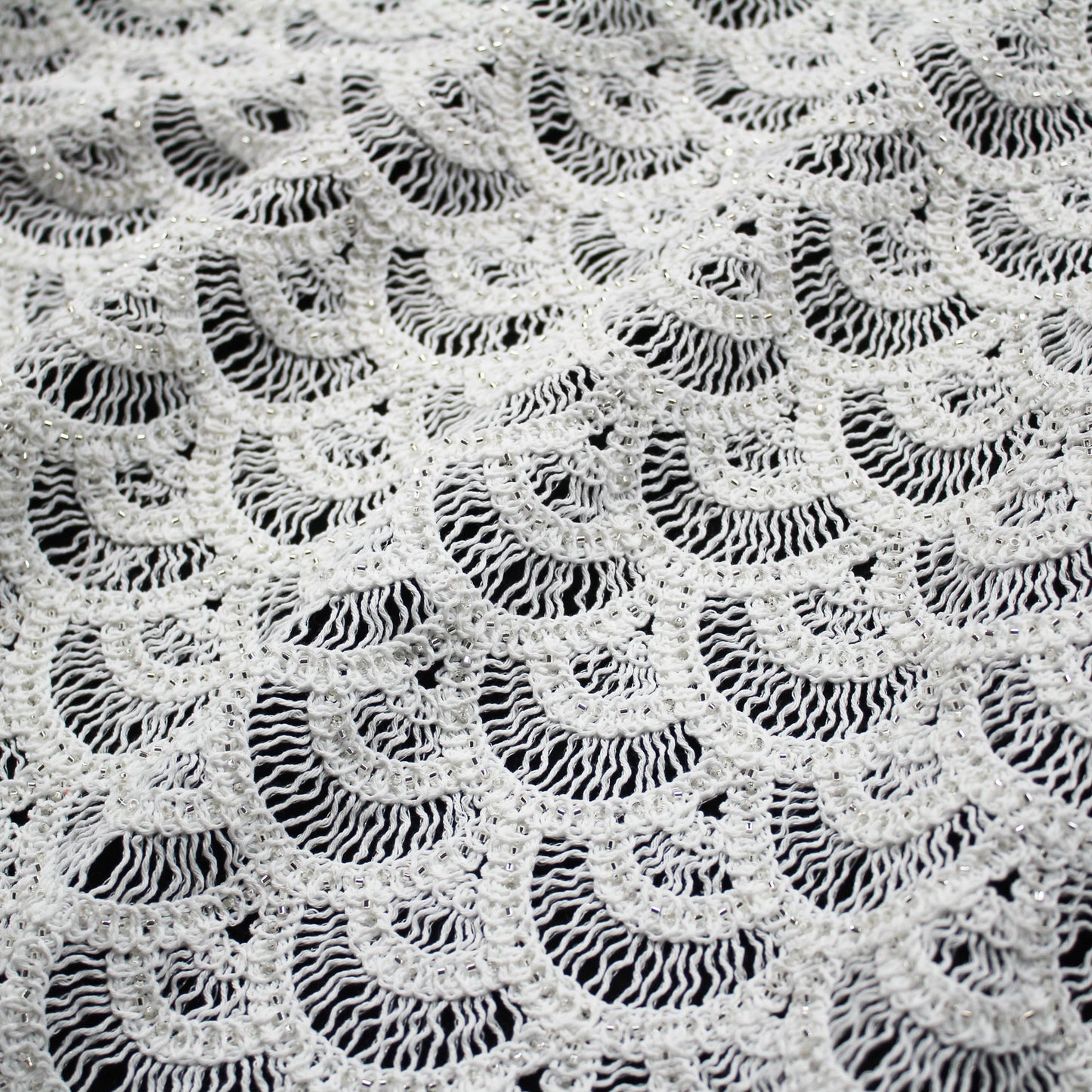 Macramé Lace | Abstract Geometric Circles, Arches, and Fan Pattern
