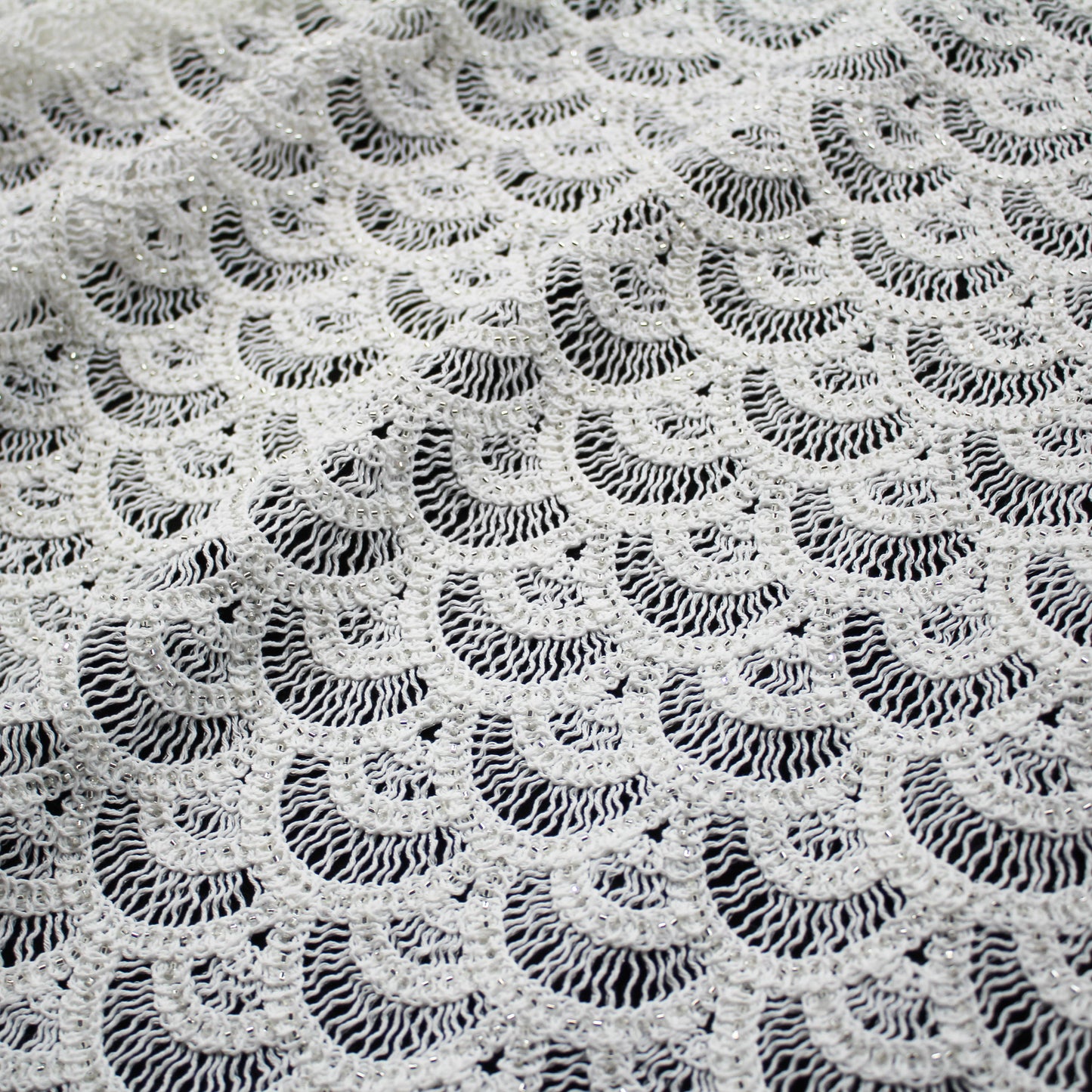 Macramé Lace | Abstract Geometric Circles, Arches, and Fan Pattern